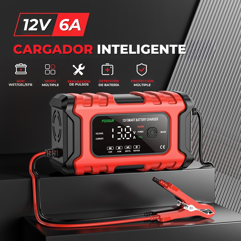 Cargador Premium de Batería Multivehículo Universal + 1 Año de Garantia Extendida!