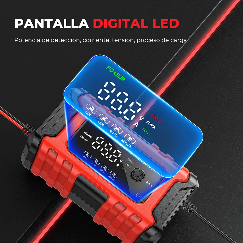 Cargador Premium de Batería Multivehículo Universal + 1 Año de Garantia Extendida!