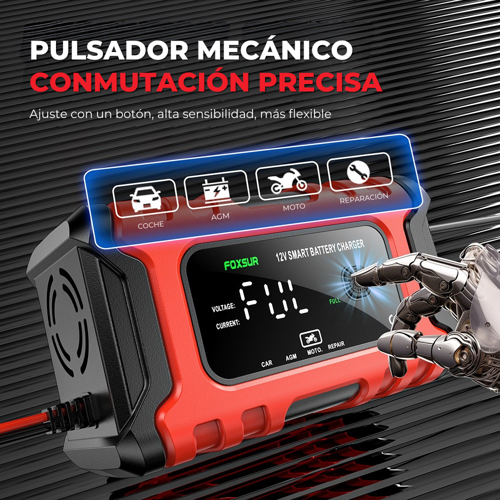 Cargador Premium de Batería Multivehículo Universal + 1 Año de Garantia Extendida!