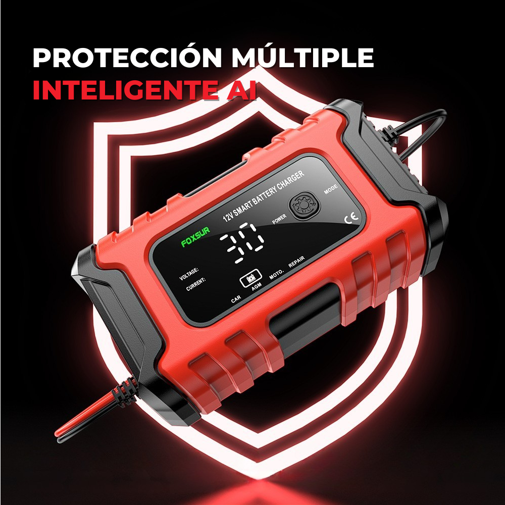 Cargador Premium de Batería Multivehículo Universal + 1 Año de Garantia Extendida!