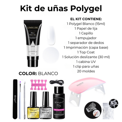 (COMPRA 3 Y LLEVA 7!!) Kit de uñas Polygel Profesional + Cabina UV de REGALO!
