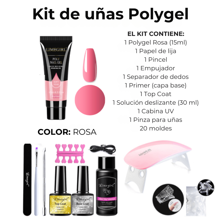 (COMPRA 3 Y LLEVA 7!!) Kit de uñas Polygel Profesional + Cabina UV de REGALO!