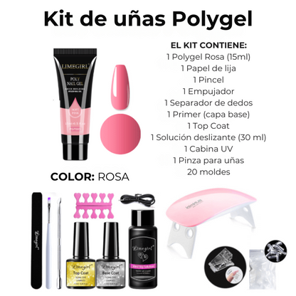 (COMPRA 3 Y LLEVA 7!!) Kit de uñas Polygel Profesional + Cabina UV de REGALO!