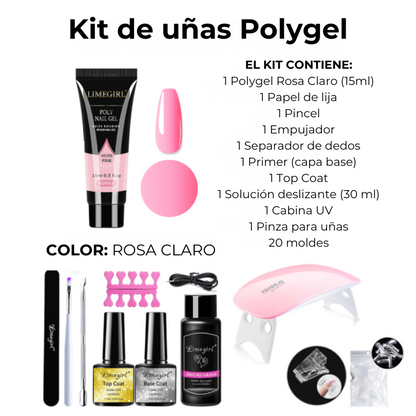 (COMPRA 3 Y LLEVA 7!!) Kit de uñas Polygel Profesional + Cabina UV de REGALO!