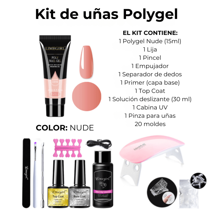 (COMPRA 3 Y LLEVA 7!!) Kit de uñas Polygel Profesional + Cabina UV de REGALO!