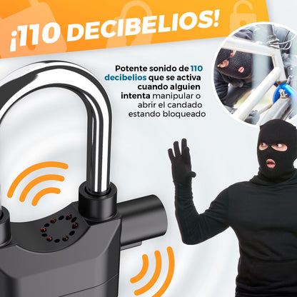 Candado con alarma multifuncion Premium + Regalo y Envío Gratís